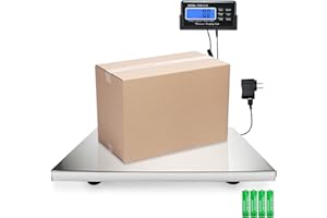 Charmline 660lbs x 0.2oz High Accuracy Digital Postal Scale, Shipping Scale with 21x17" Large Stainless Steel Platform, Heavy Duty Scale for Packages/Dog/Postage/Luggage, Battery & AC Adapter Powered
