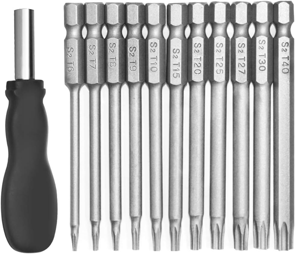 2Pcs T30 Embout De Tournevis Torx 10mm Tige Hexagonale 30mm