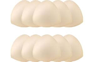 Bra Inserts for Women – 5 Pairs Triangle Foam Bra Pads, Removable & Reusable Inserts for Sports Bras Swimsuits Bikinis (Beige