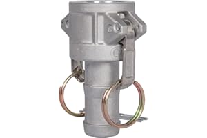 Quafwia 2 pcs Aluminum cam lock fittings (1" part C) cam lock fittings cam & groove hose fittings, Female coupler Hose Tail with Camlock Gasket Assembled Inside (1 '')