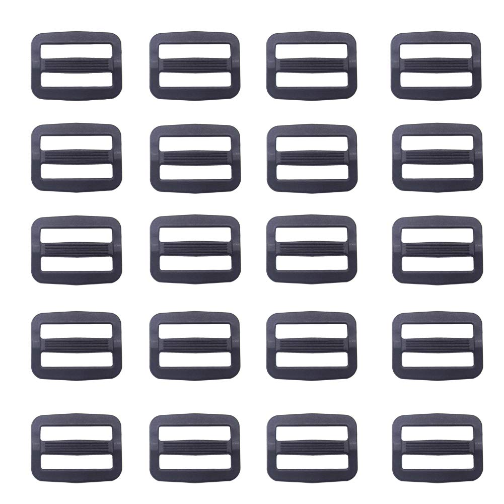 CEEYSEE 100 Pcs Webbing Triglides Slider Buckle Adjustable Tri-glide Slides Button Buckle for Camping Belt Backpack Bags Suitcase（25 mm/ 1inch）