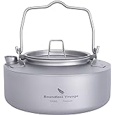 Boundless Voyage Camping Single-Layer Coffee Cup &amp; Titanium Kettle with Folding Handle Filter Big Capacity Pot Outdoor Tableware Drinkware