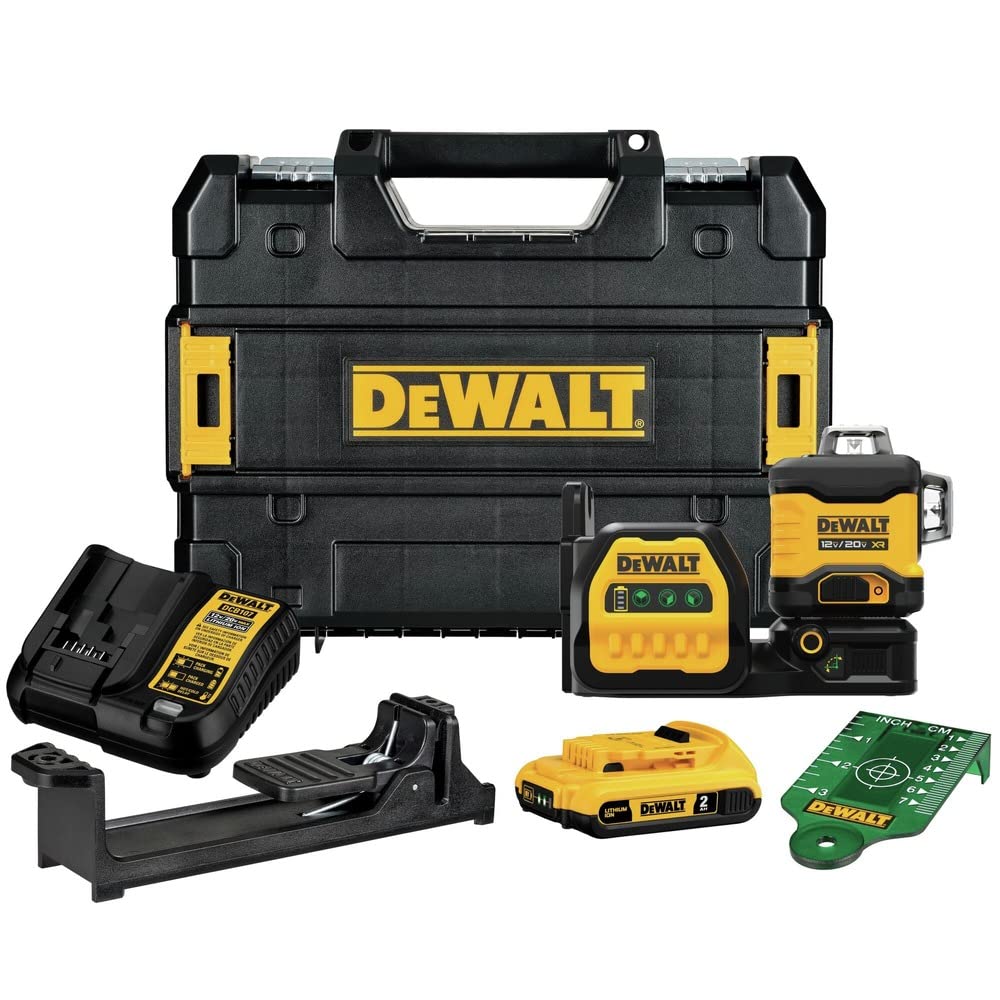 Photo 1 of DEWALT 20V/12V MAX Laser Level Kit, 3 x 360, Green (DCLE34030G), Color Yellow