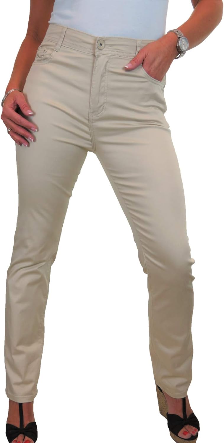 ladies high waist chinos