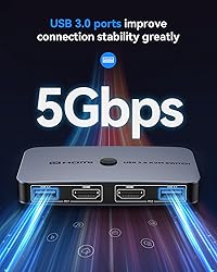 KVM Switch, ABLEWE Aluminum KVM Switch HDMI,USB