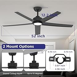 ocioc 52 inch Ceiling Fans with Lights, 2 Pack