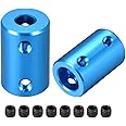 uxcell 1/4 inch to 10mm Bore Rigid Coupling Set Screw L25XD16 Aluminum Alloy,Shaft Coupler Connector for 3D Printers, Motor A