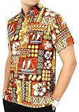 LA LEELA Men's Aloha Hawaiian Shirt Short Sleeve Button Down Casual Beach Party