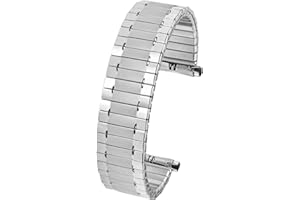 STUNNING SELECTION Alpine Stainless Steel Expansion Watch Band - Mens Stretch & Wrist Watch Band with Squeeze Ends - Flexible Replacement Watch Bands for Women & Men - Compatible with Regular & Smart Watch Strap