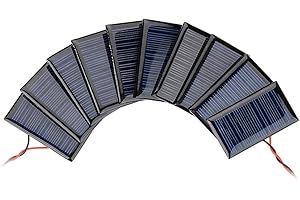 AOSHIKE 10Pcs 5V 30mA Mini Solar Panels for Mini Solar Cells DIY Electric Toy Materials Photovoltaic Cells Solar DIY System Kits 2.08"x1.18"(5V 30mA 53mmx30mm)