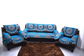 A.P Handloom FIROZI Sofa Cover with ARM Set of 12PC(3+1+1) USE Both Side DESINGE;Armani
