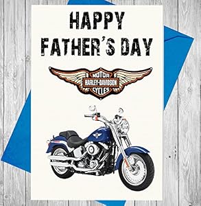 Father's Day Harley Davidson Themed Card - Happy Father's Day: Amazon ...