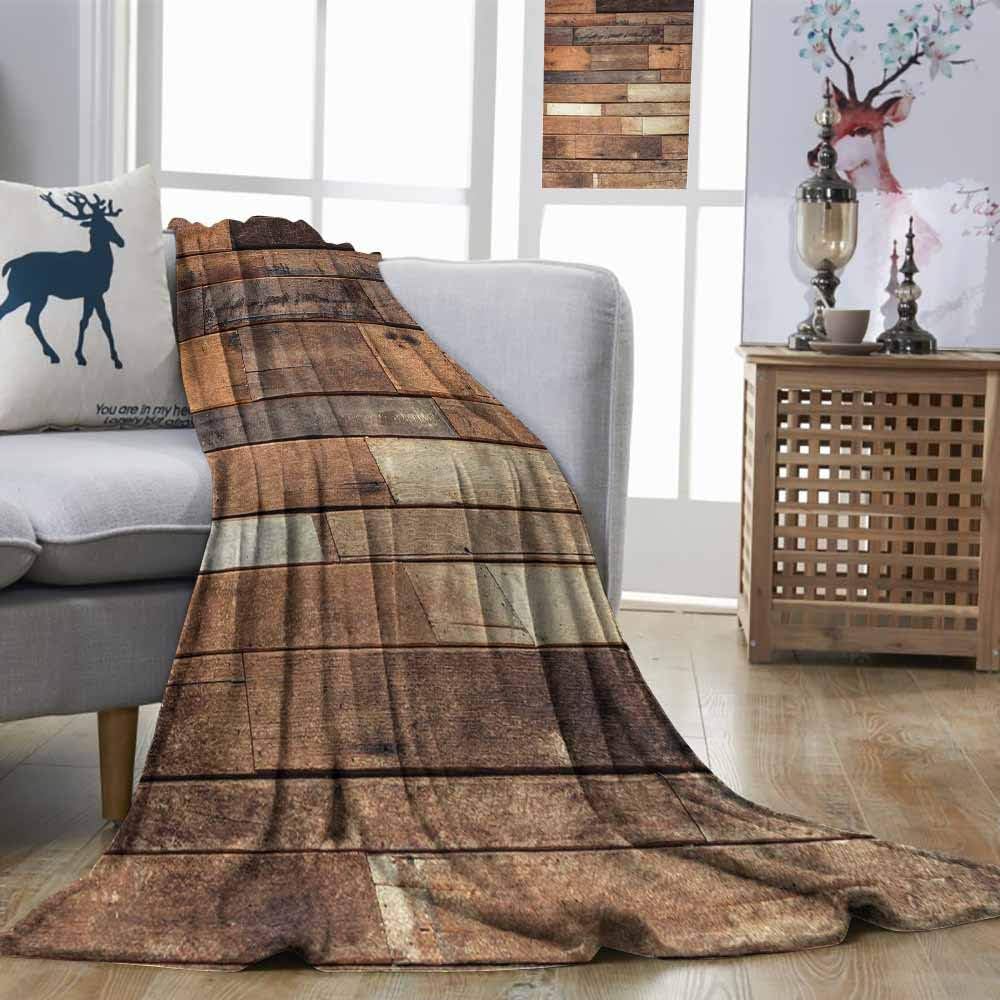 DILITECK Wood Print Breathable Blanket Rustic Floor Planks Digital