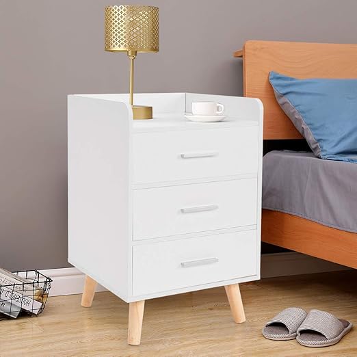 Amazon Com Youdw White Nordic Simple Bedroom Nightstand Bedside Table Simple Storage Bedside Table Easy Assembly Usa In Stock