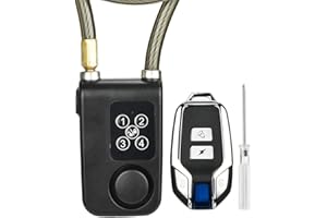 Bewinner Y787R Remote Control Alarm Lock for Electric Bike & Motorcycle - Steel Cable Chain Lock with Alarm Safety Feature
