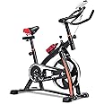 Goplus Adjustable Exercise Bike, Stationary bike, Indoor Cycle Bike, with Heart Rate Sensors, LCD Display, Professional Exercise Bike for Home and Gym Use