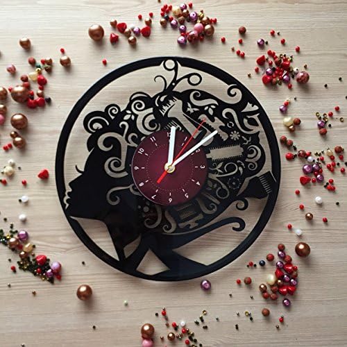 BEAUTY SALON HAIRSTYLE Vinyl Record Wall Clock - room wall decor - Art Gift Modern Home Record Vintage Decoration Gift For Him and Her - gift for fan gifts for boys man girls women you prime birthday