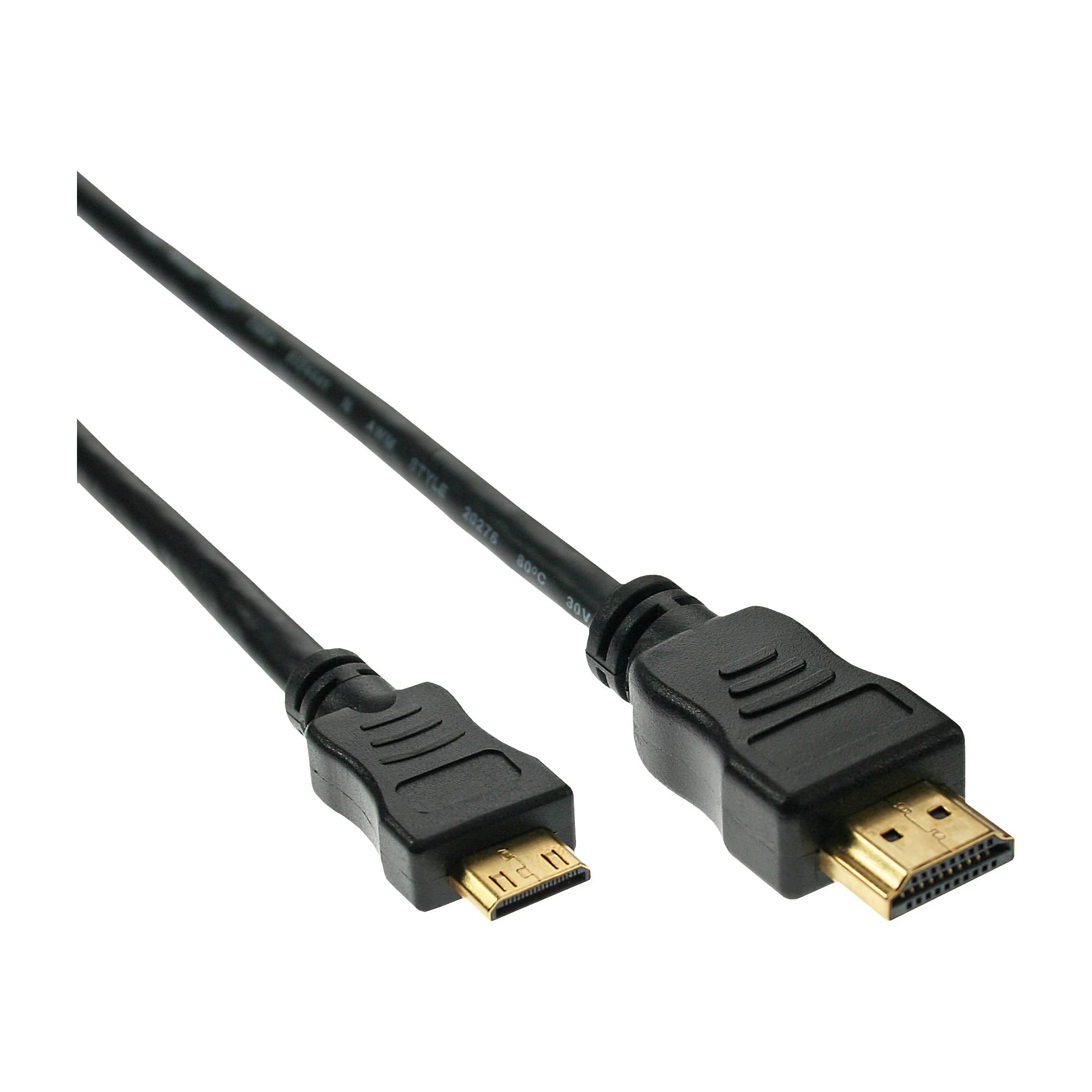 InLine 17454P 0.5 m Gold Plated HDMI Mini Cable USB-A Male to Black