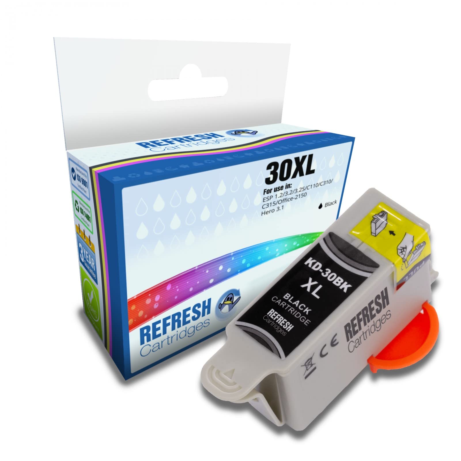 Refresh Cartridges Compatible Ink Cartridge Replacement for Kodak 30XL (Black)