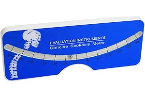 Scoliometer, 0-30°, Measure Spine Slope, Portable Device with Spine Contour and Metal Ball Insert for Measuring Spinal Alignm