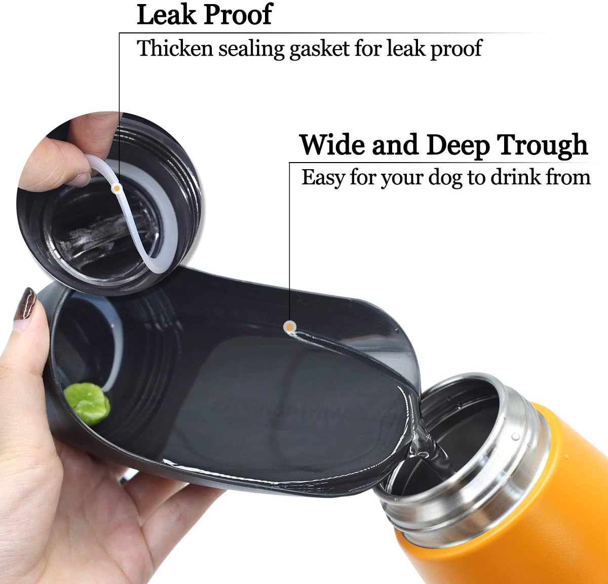 VIVAGLORY Pawhike Dog Water Bottle, Dog Drinking Bottle for Travel & Walking with Strap - Image 3