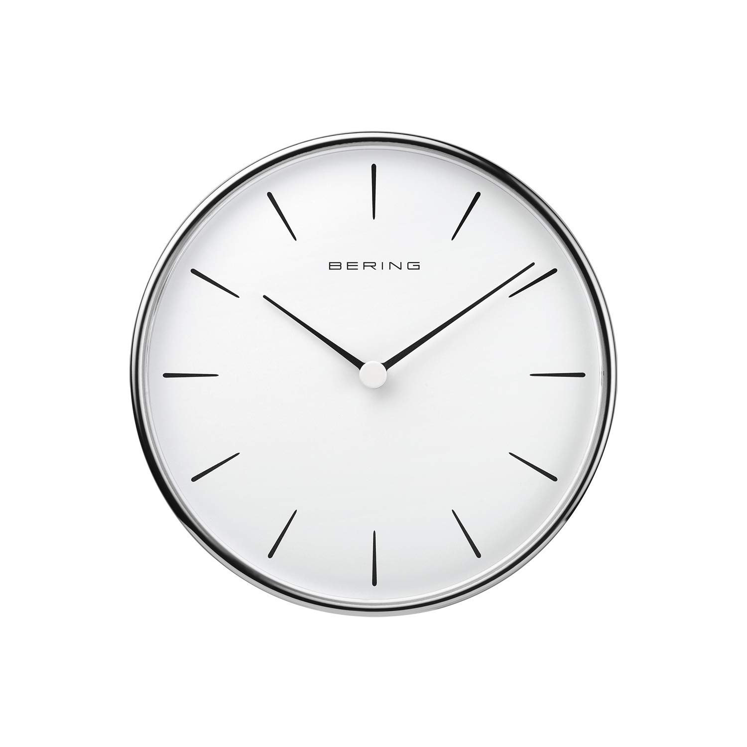 BERING Wall Clock | Simple and Modern Nordic Design | Silver and White | Runs Particularly Quietly | 162 mm in Diameter | 90162-04R