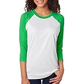 Vintage Black Tri-Blend 3/4 Raglan T-Shirt by Next Level Apparel