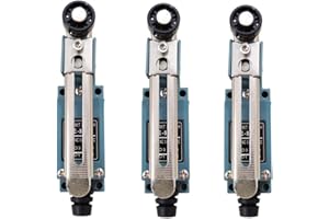 Szliyands Silver Contact Limit Switch，ME-8108 Adjustable Roller Lever Arm Momentary Limit Switch 1NC+1NO 3Pcs