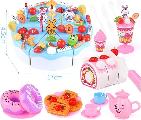 Amazon Absir 子供かわいいキッチンふりプレイシミュレーションフルーツケーキキッチン用品クッキングセット子供のため ケーキ 99個入り ブルー カラーボックス ラジコン ドローン 通販