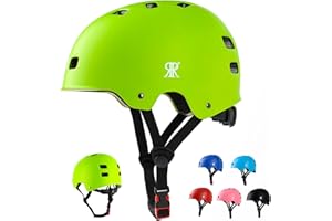 RRK Youth Kids Bike Helmet, Skateboard Bicycle Helmet for Age 5-8-10-12-14 Teen Boys Girls Adjustable and Multi-Sport for Scooter Roller/Inline Skate