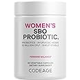 Codeage Women’s Probiotics Supplement - 50 Billion CFUs - SBO Probiotics & Prebiotics - Cranberries - Feminine Health - Fermented Botanical Blend, Whole Food Supplement - Vegan, Non-GMO - 60 Capsules