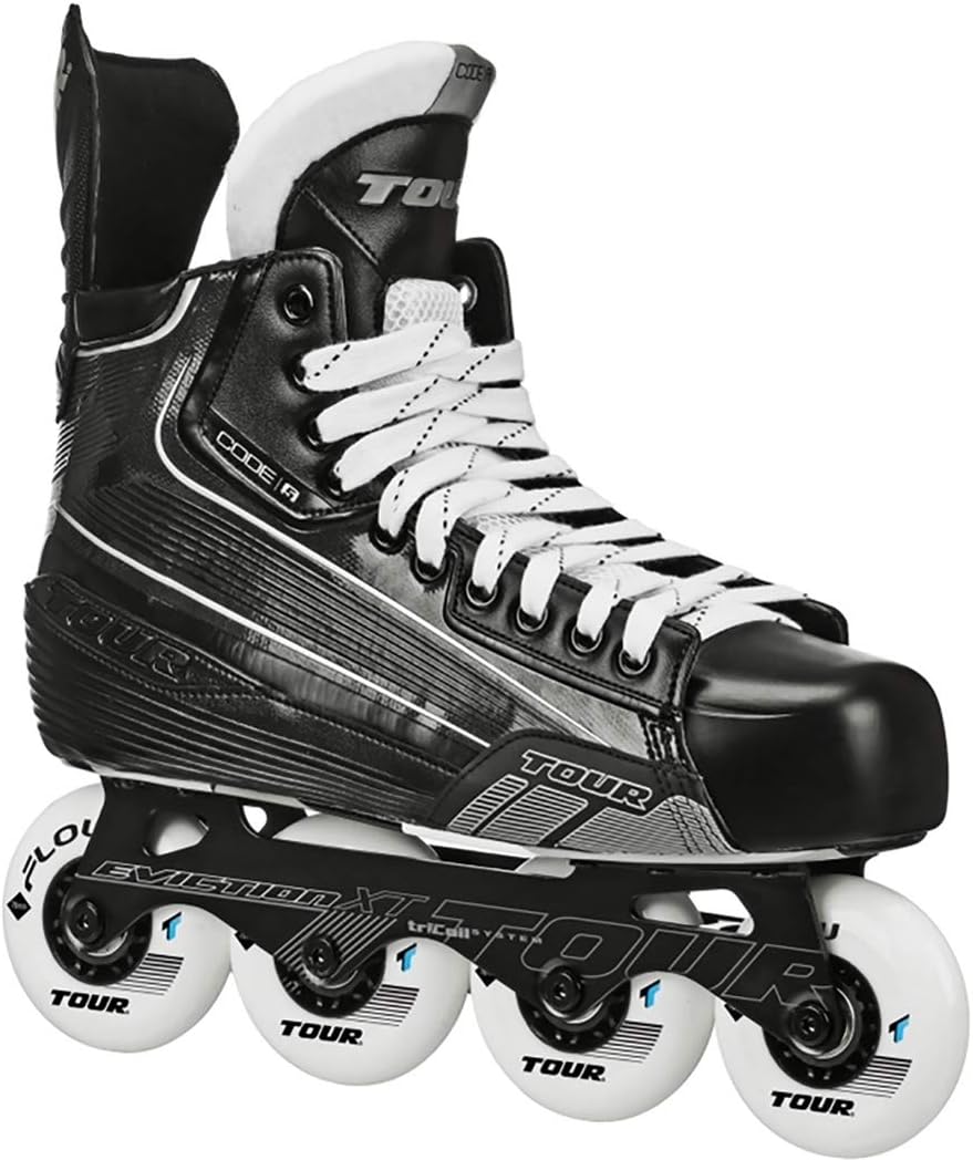 TOUR Code 5 Senior Inline Hockey Skates Black Size: 8 Black