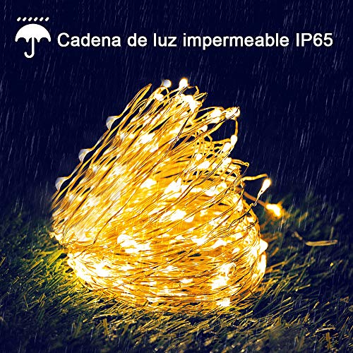 Guirnaldas Luces Exterior Solar,aifulo 20m 200 LED Cadena de Luces,8 Modos Impermeable Iluminación Decoración para Navidad,Terraza,Fiestas,Bodas,Patio,Jardines,Festivales