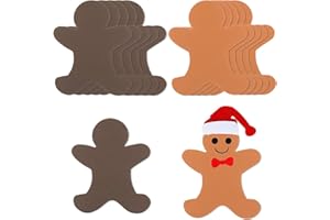 MIXTEACH 36 Pack Christmas Gingerbread Man Cutouts 6'' Foam Gingerbread Man Shapes Gingerbread Man Die cuts Winter Cutouts Craft Kit for Winter Celebrations Décor Christmas Party Kids Classroom Craft Projects