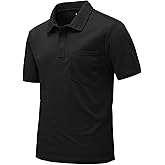 Rdruko Men's Polo Shirts Short Sleeve Quick Dry Outdoor Golf Sports Shirts with Pocket