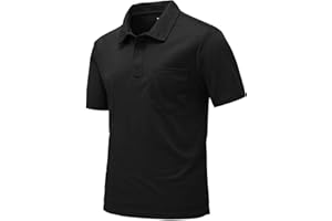 Rdruko Men's Polo Shirts Short Sleeve Quick Dry Outdoor Golf Sports Shirts with Pocket