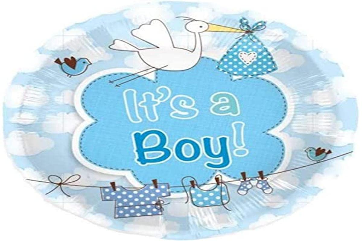 Folat 63103 Boy' Birth Helium Foil Balloon, Blue
