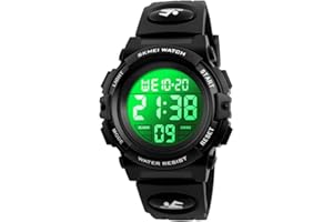 Dayllon Kids Digital Watch Boys Outdoor Sports 50M Waterproof Girls Watches Alarm Clock 12/24 H Stopwatch Calendar for Ages 3-15 Boy Girl Wristwatch Kids Gift