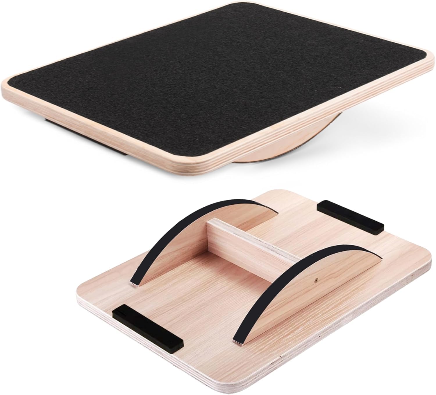 17.5” Wooden Rocker Board for Balance Exercises (Black) Image