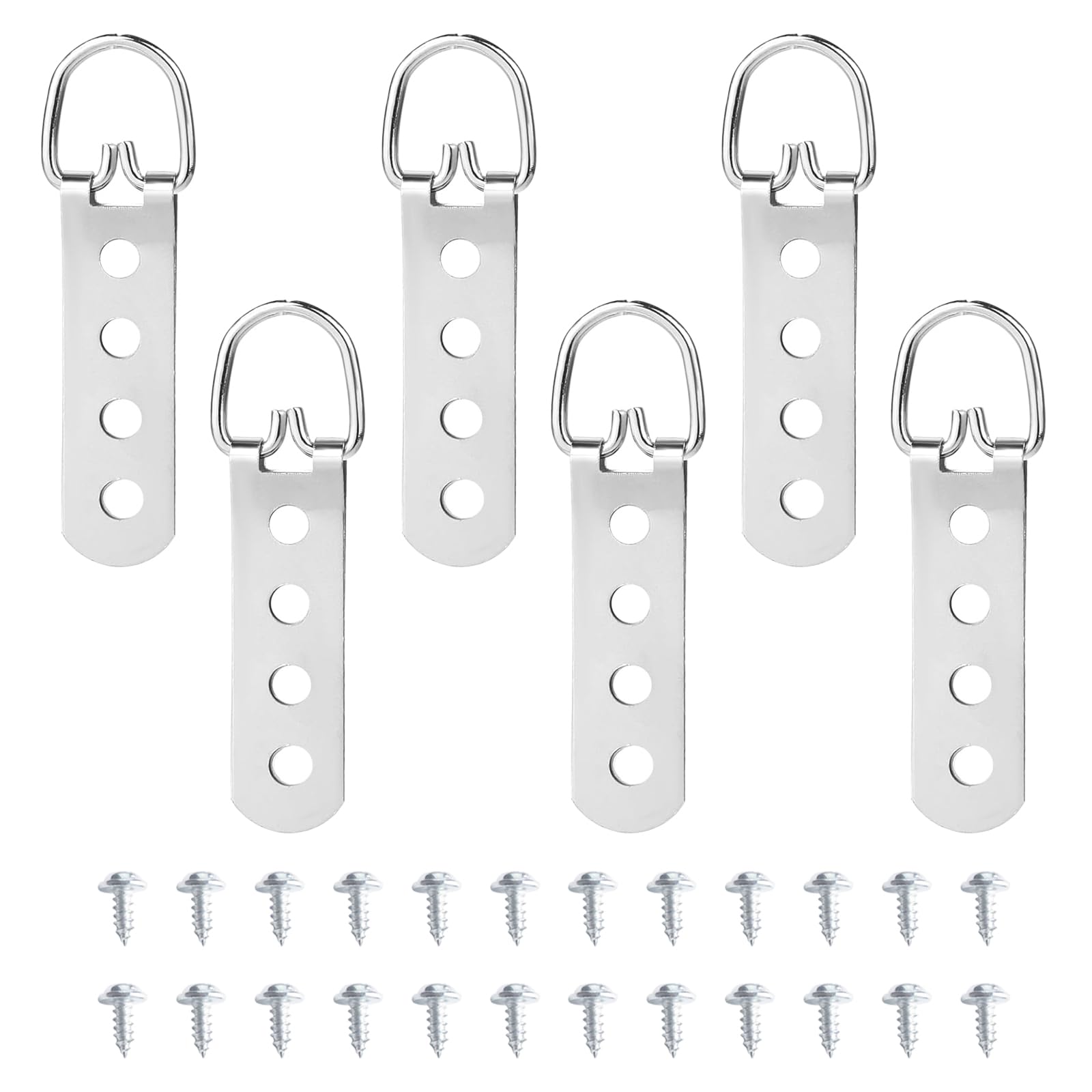 6 Pack D Rings Picture Hanging Hooks, Super Heavy Duty D Ring Picture Hangers, Photo Frame Hangers for Secure Wall Mounting