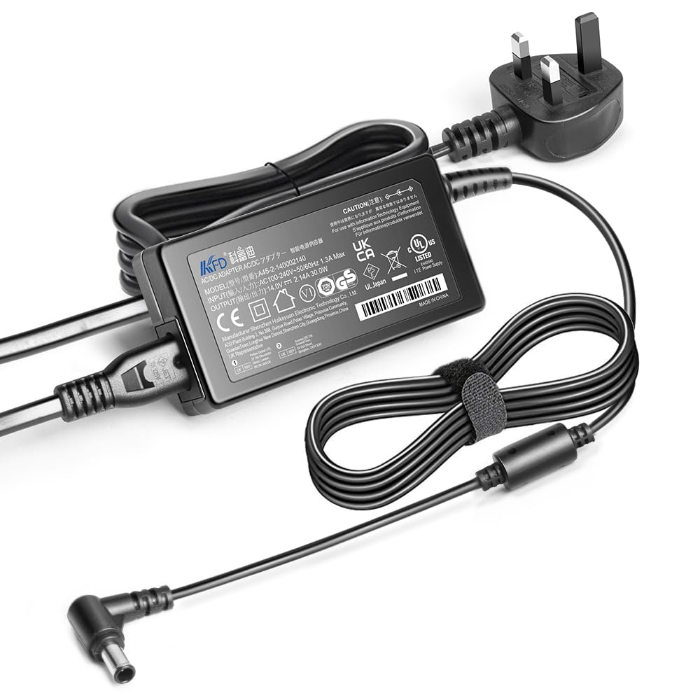 Samsung Monitor Power Cable, KFD DC 14V Power Supply for Samsung S22F350FHR S22A330 S24D300HL S27D390H S27D360H C24F390FHR S24A336NHN S27E390H C27R500FHR CR50 CRG5 S24 S27 Gaming Monitor Charger