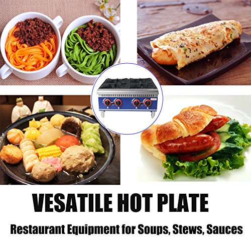 image for Commercial Countertop Hot Plate - KITMA 24 Inches 4 Burner Liquid Prop
