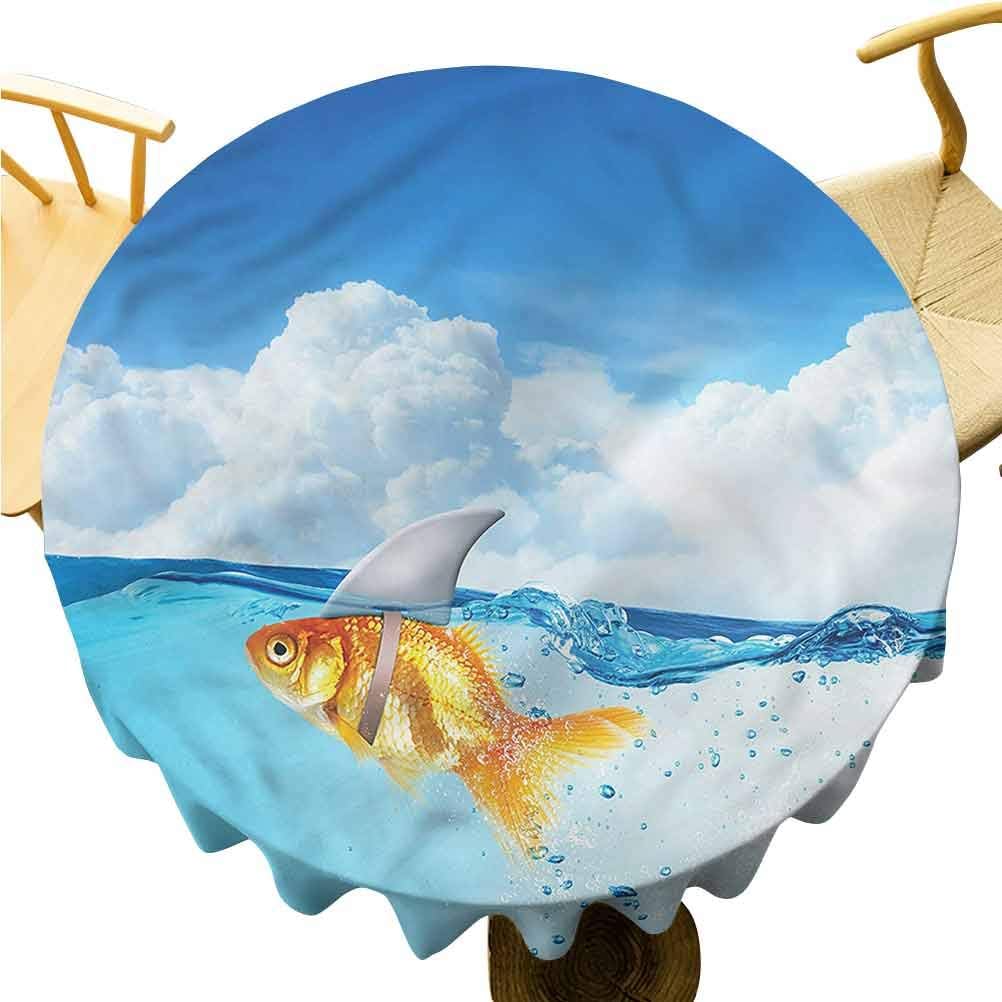 Zara Henry Shark Deep Dream Tablecloths Goldfish with Shark Fin Microfiber Tablecloth D 36"