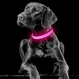 YFbrite Light Up Dog Collar Pink Small Rechargeable LED Reflective view 8