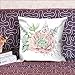 oFloral Flower Decorative Throw Pillow Cover Plant Leaves Pillow Case Square Cushion Cover 18