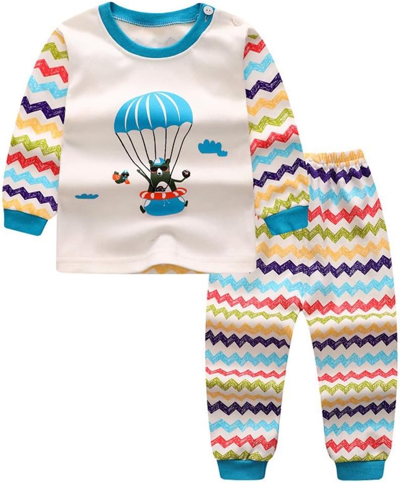 BOBORA Long Sleeves Girls Boys Baby Children Clothing Suits 2 Piece Sleepwear
