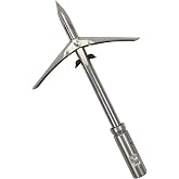 Scuba Choice Spearfishing Pole Spear Tip &ndash; 6.25" Stainless Steel Twin Barb Double Wing with 6mm Thread, Durable Replacement Spear Head for Ice Fishing, Cold Water &amp; Winter Spearfishing