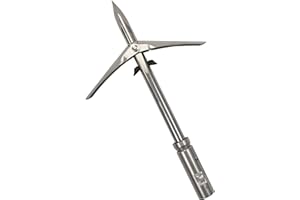 Scuba Choice Spearfishing Pole Spear Tip – 6.25" Stainless Steel Twin Barb Double Wing with 6mm Thread, Durable Replacement Spear Head for Ice Fishing, Cold Water & Winter Spearfishing