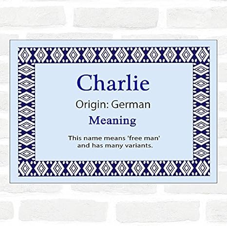 Charlie Name Meaning Blue Certificate Amazon Co Uk Office Products