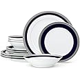 Noritake Gold Crestwood Cobalt Platinum 12-Piece Set, Service for 4 in Blue/White, Multicolor